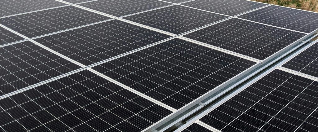 Primer plano de placas solares